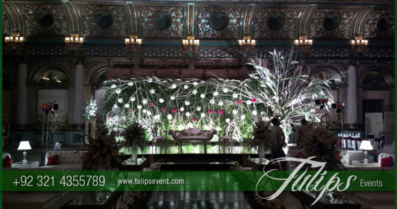 Green Abstract Wedding stage