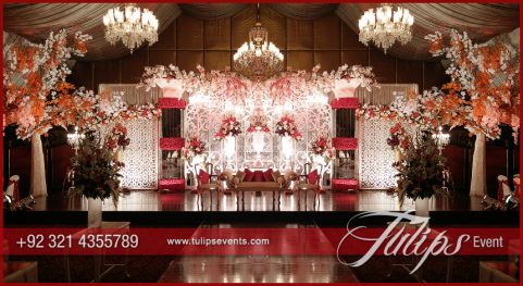 Red Crystal Wedding Stage