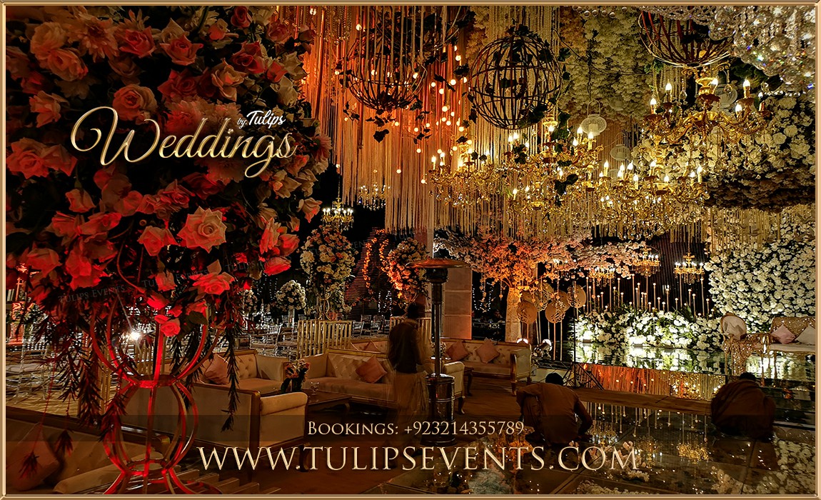 Amazing Pakistani Walima ceilings decor by Tulips Events (4)