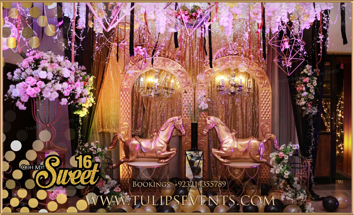 Black and Gold Theme Party Decoration ideas in Pakistan (1)