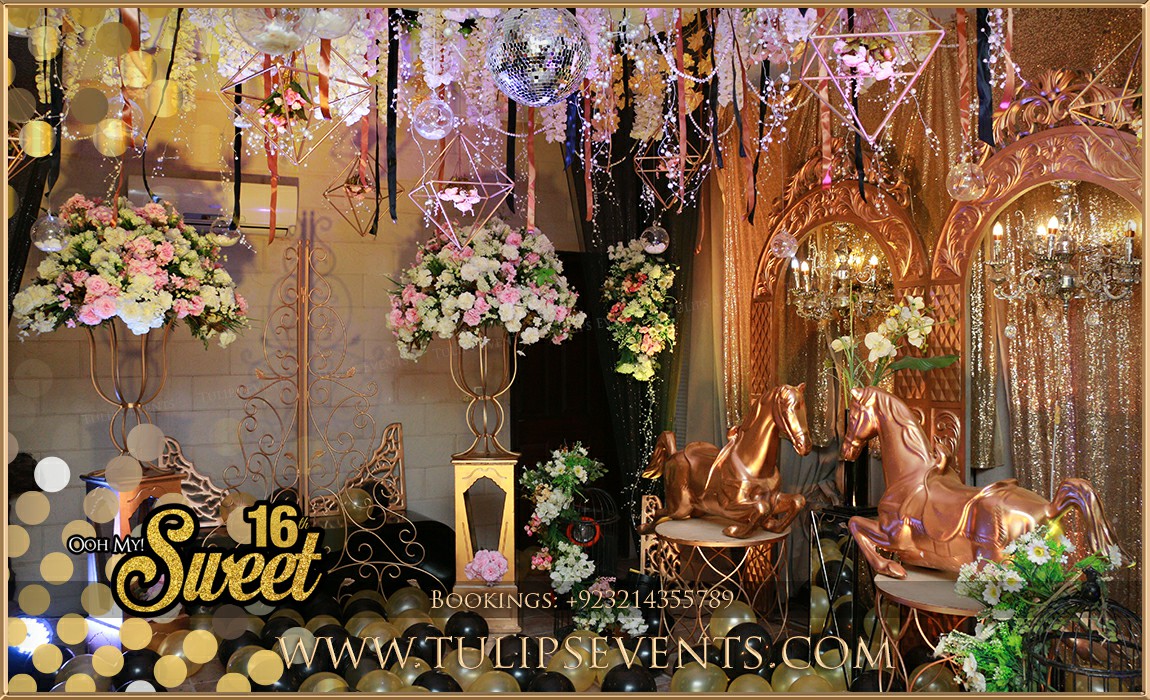 Black and Gold Theme Party Decoration ideas in Pakistan (15)