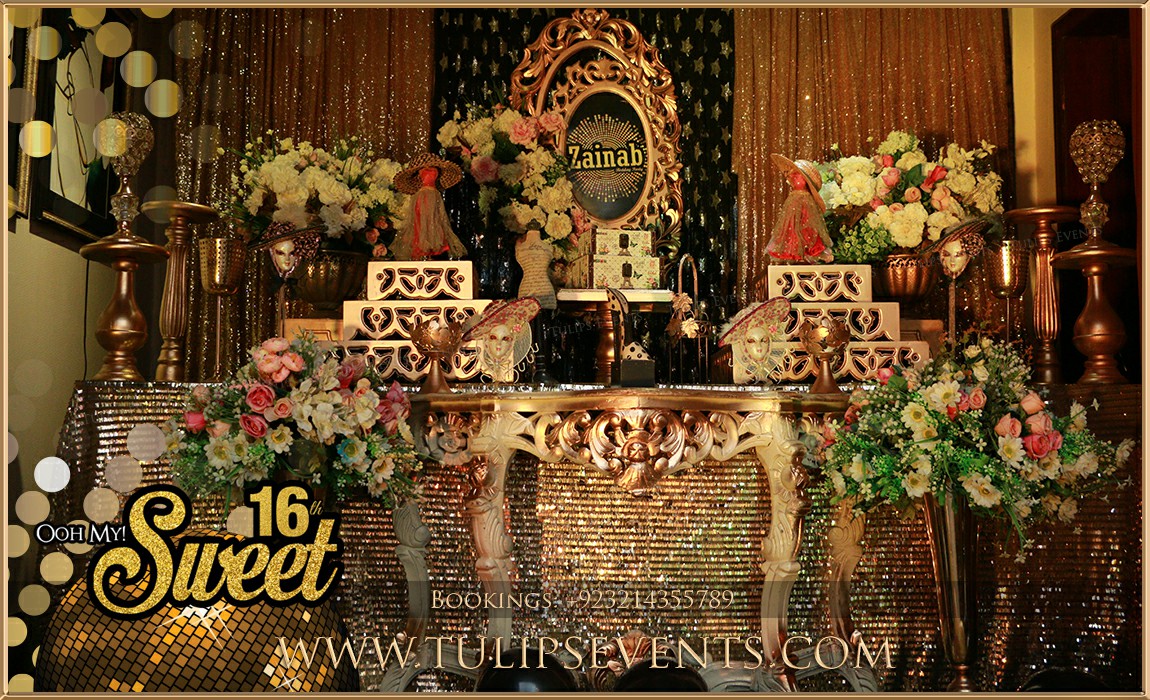 Black and Gold Theme Party Decoration ideas in Pakistan (17)