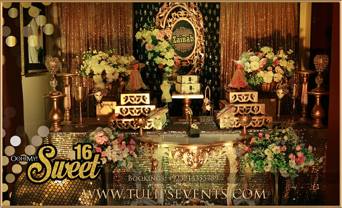 Black and Gold Theme Party Decoration ideas in Pakistan (18)