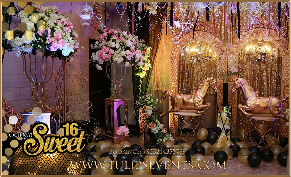 Black and Gold Theme Party Decoration ideas in Pakistan (19)