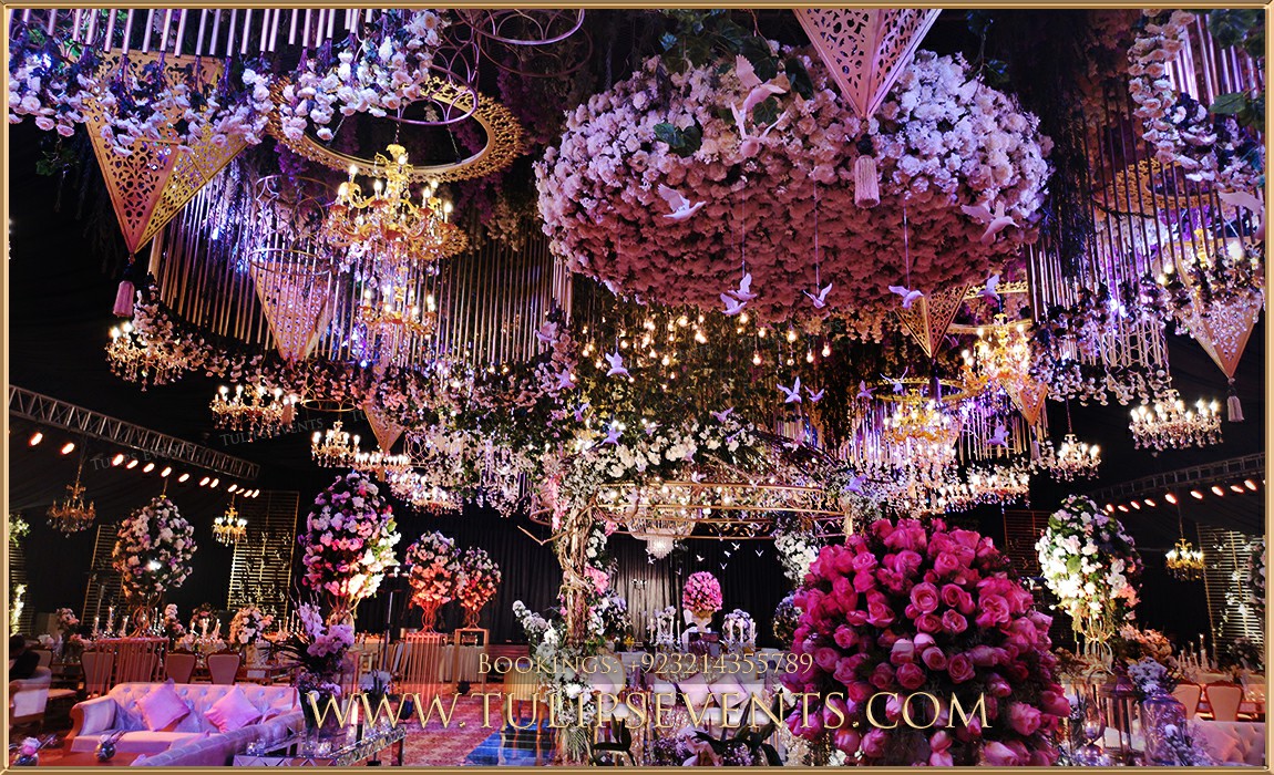 Royal Black Gold Nikah Event Decoration setup ideas in Pakistan (7)