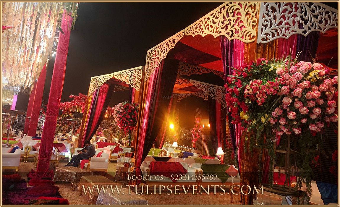Royal Mughal Garden Theme Wedding Mehndi in Pakistan (6)